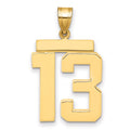 10k Large Polished Number 13 Charm