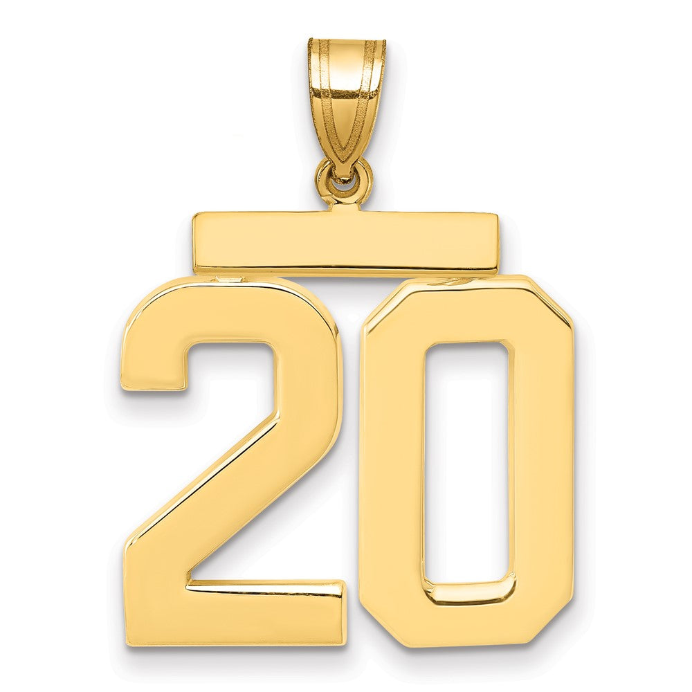 10k Large Polished Number 20 Charm
