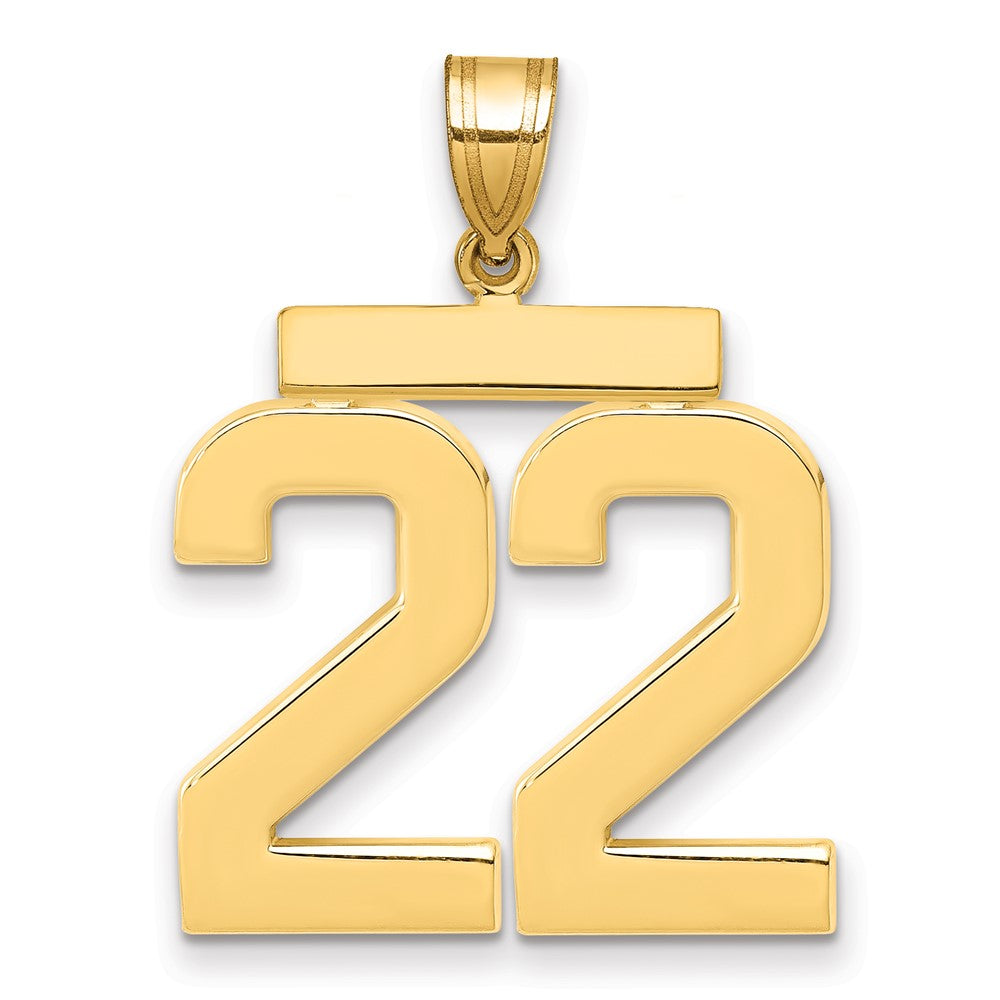 10k Large Polished Number 22 Charm