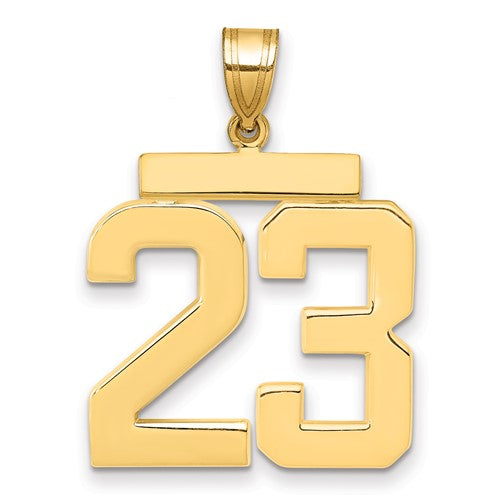 10k Large Polished Number 23 Charm