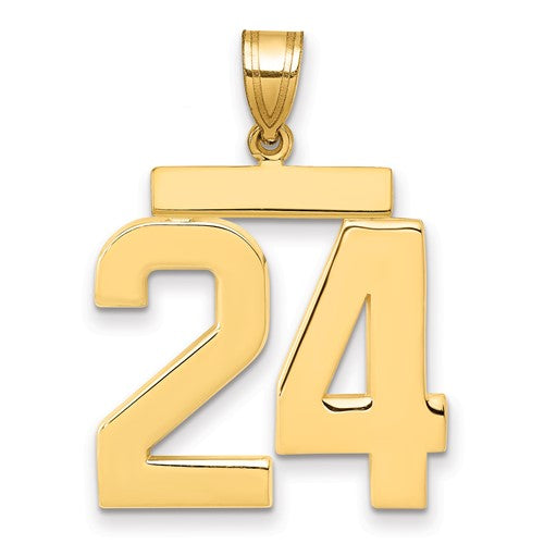 10k Large Polished Number 24 Charm