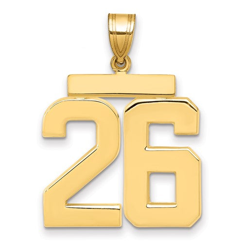 10k Large Polished Number 26 Charm