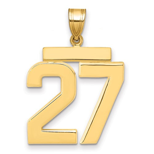 10k Large Polished Number 27 Charm