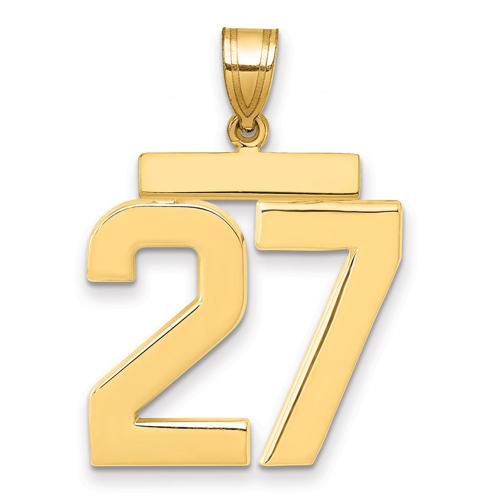 10k Large Polished Number 27 Charm