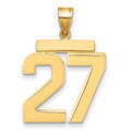 10k Large Polished Number 27 Charm