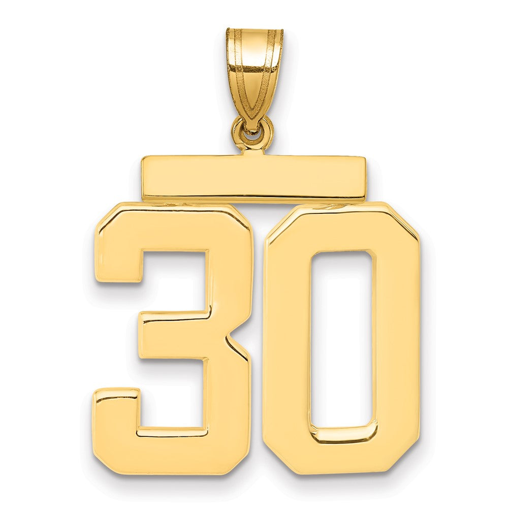 10k Large Polished Number 30 Charm
