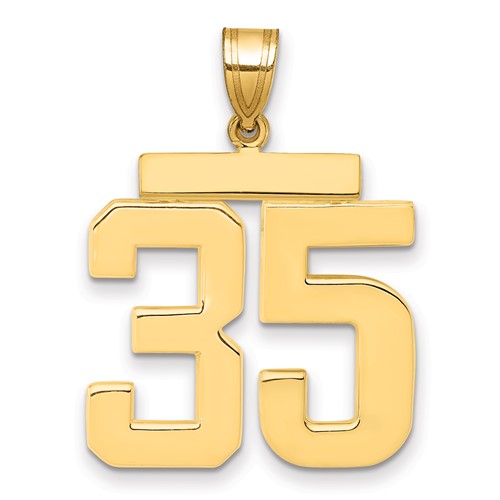 10k Large Polished Number 35 Charm