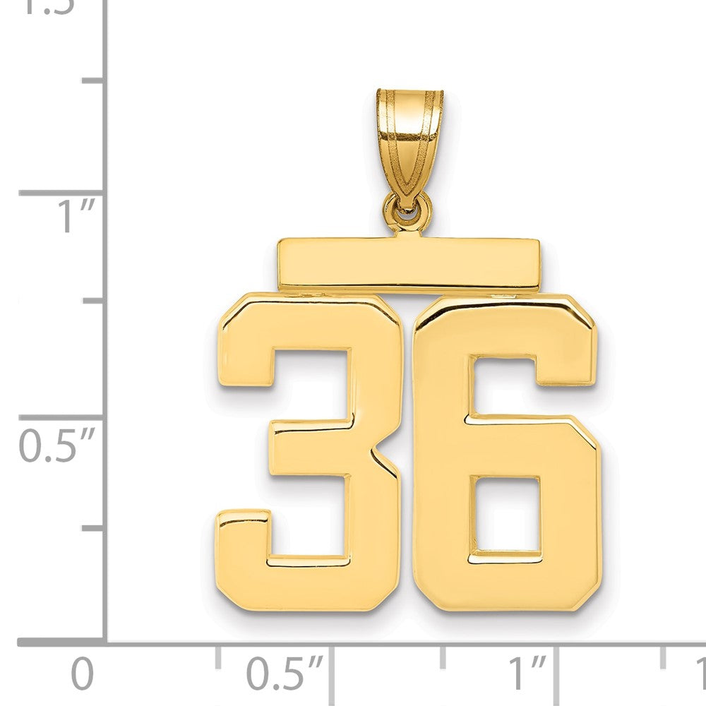 10k Large Polished Number 36 Charm