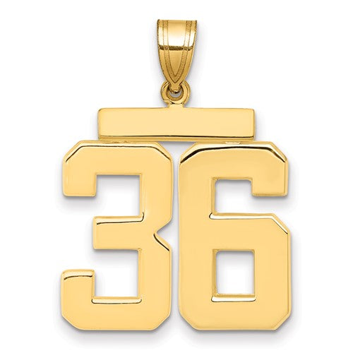10k Large Polished Number 36 Charm