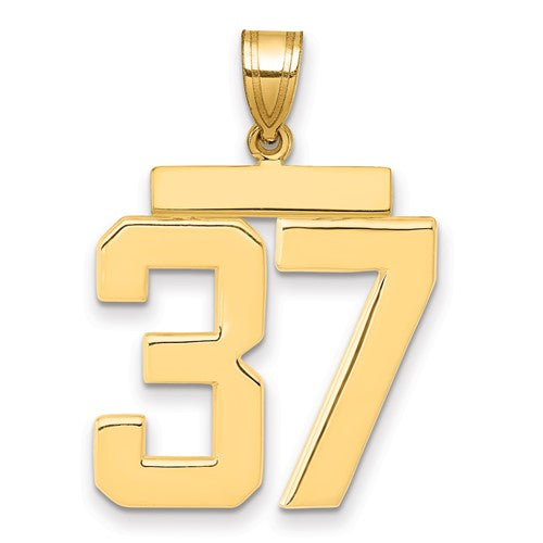 10k Large Polished Number 37 Charm