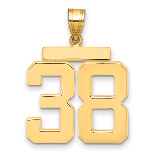 10k Large Polished Number 38 Charm