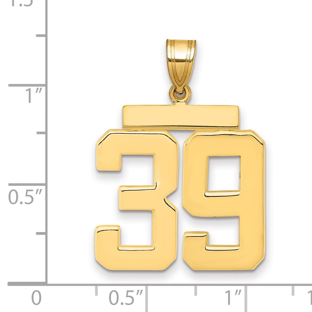 10k Large Polished Number 39 Charm