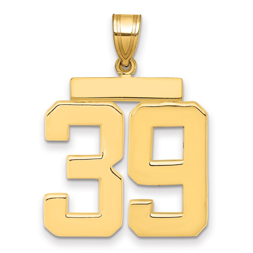10k Large Polished Number 39 Charm