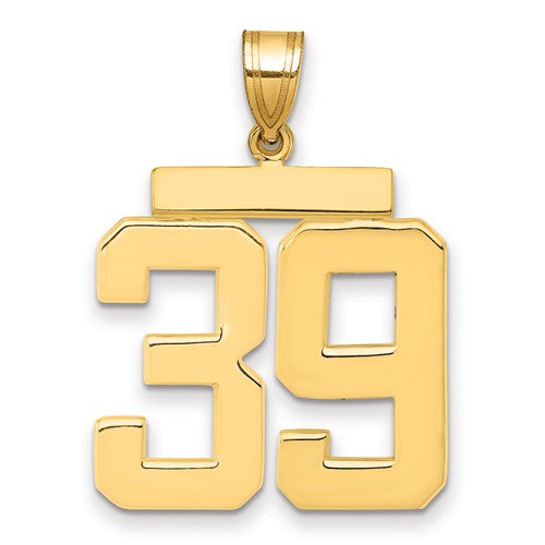 10k Large Polished Number 39 Charm