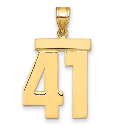 10k Large Polished Number 41 Charm