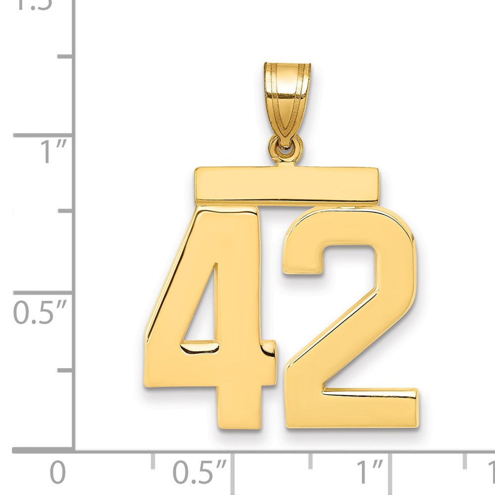 10k Large Polished Number 42 Charm