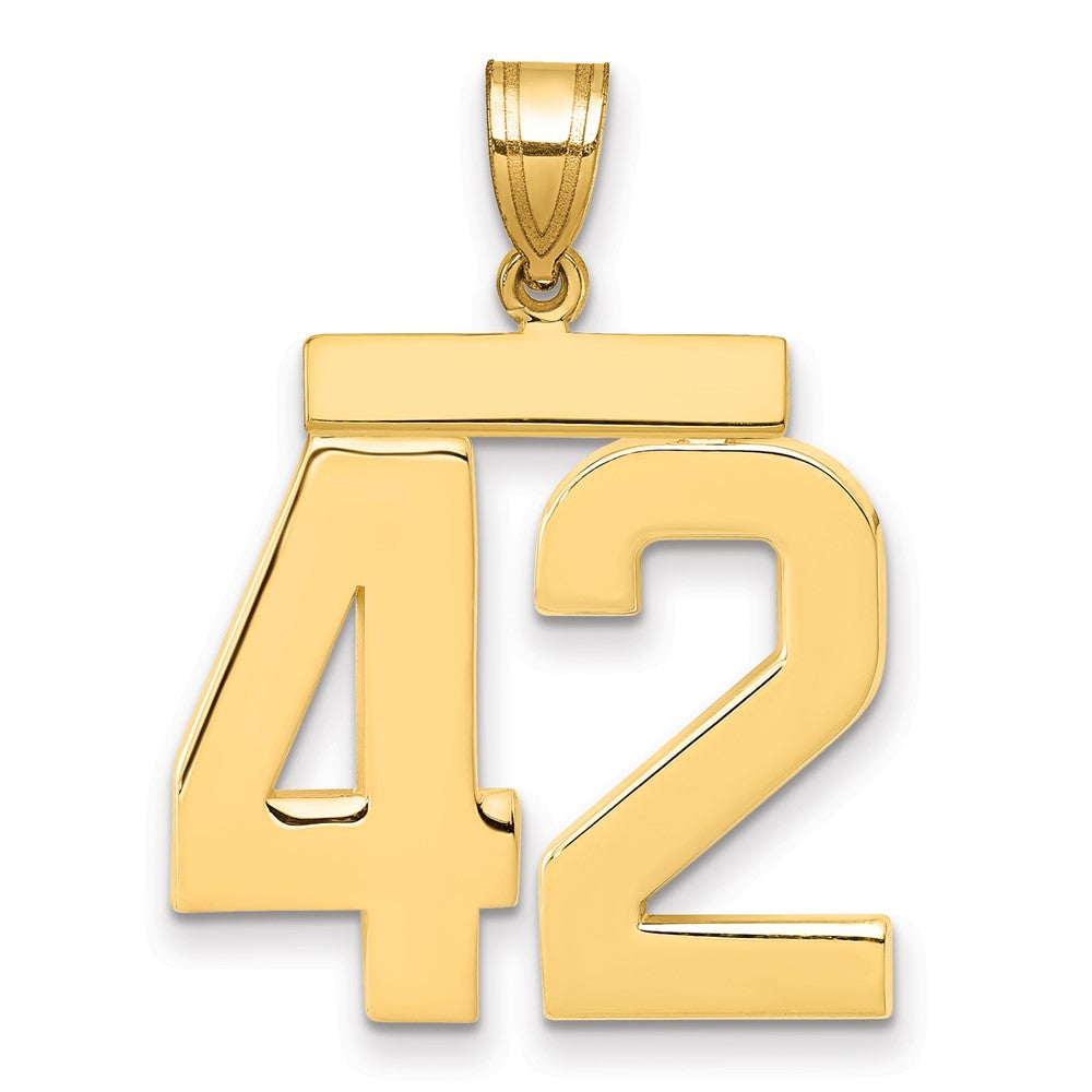 14k Large Polished Number 42 Charm