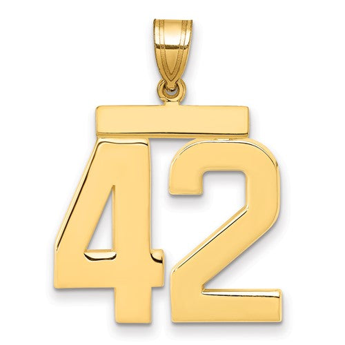 10k Large Polished Number 42 Charm