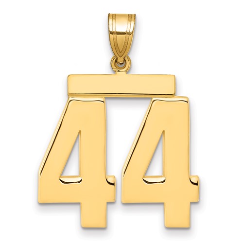 10k Large Polished Number 44 Charm