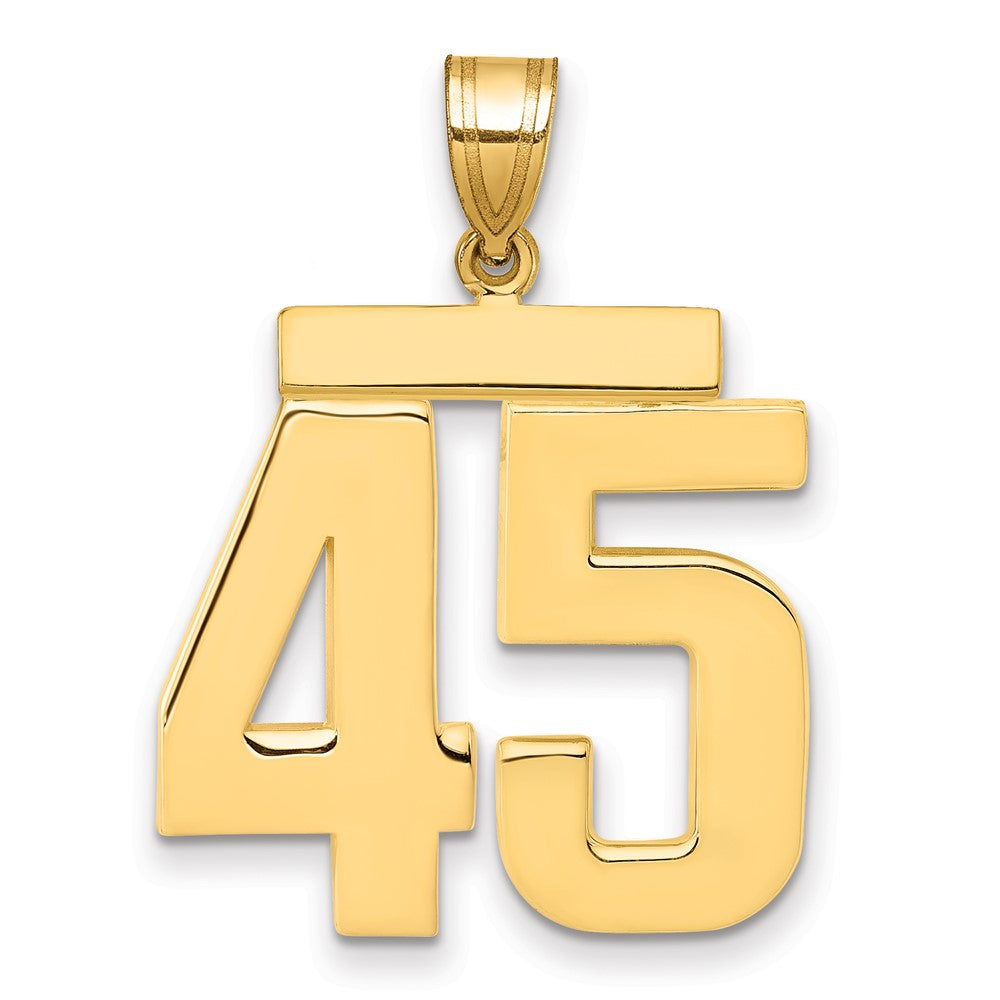 10k Large Polished Number 45 Charm