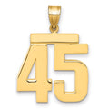 10k Large Polished Number 45 Charm