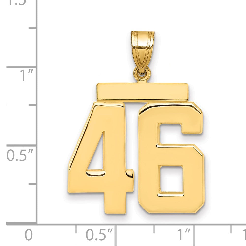10k Large Polished Number 46 Charm