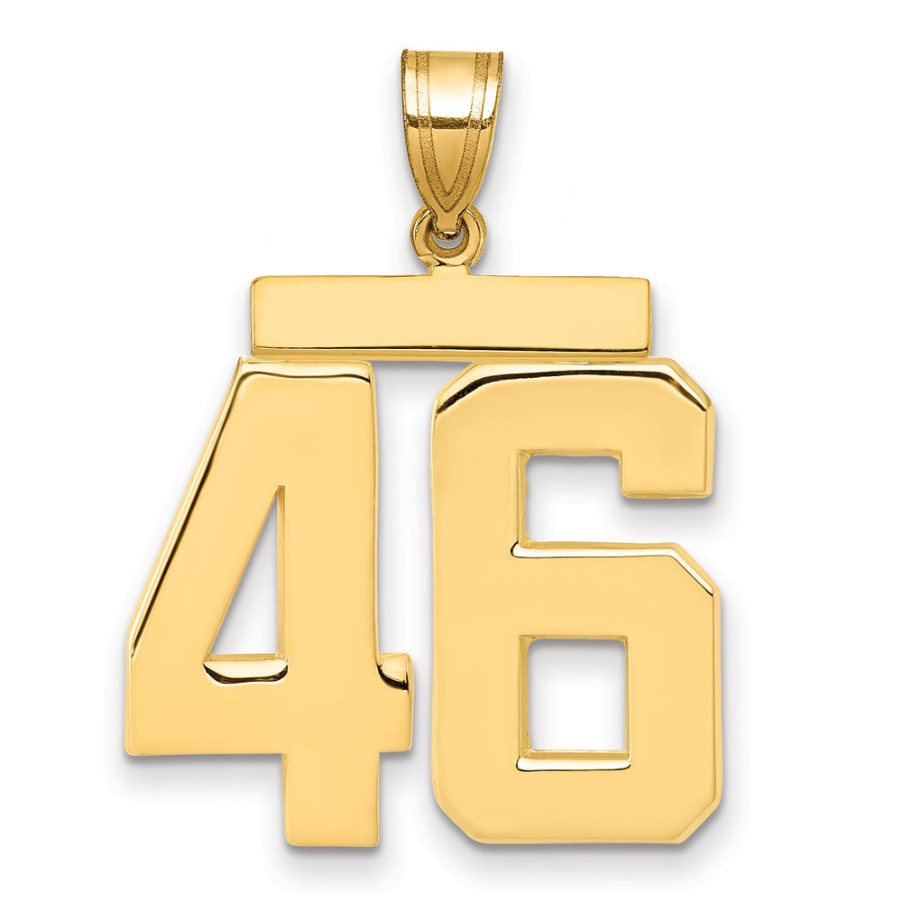 10k Large Polished Number 46 Charm