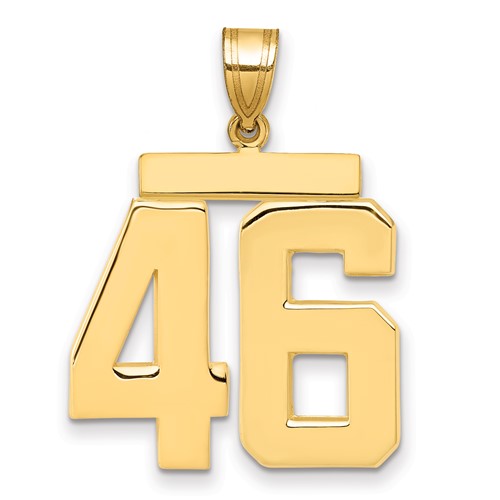 10k Large Polished Number 46 Charm