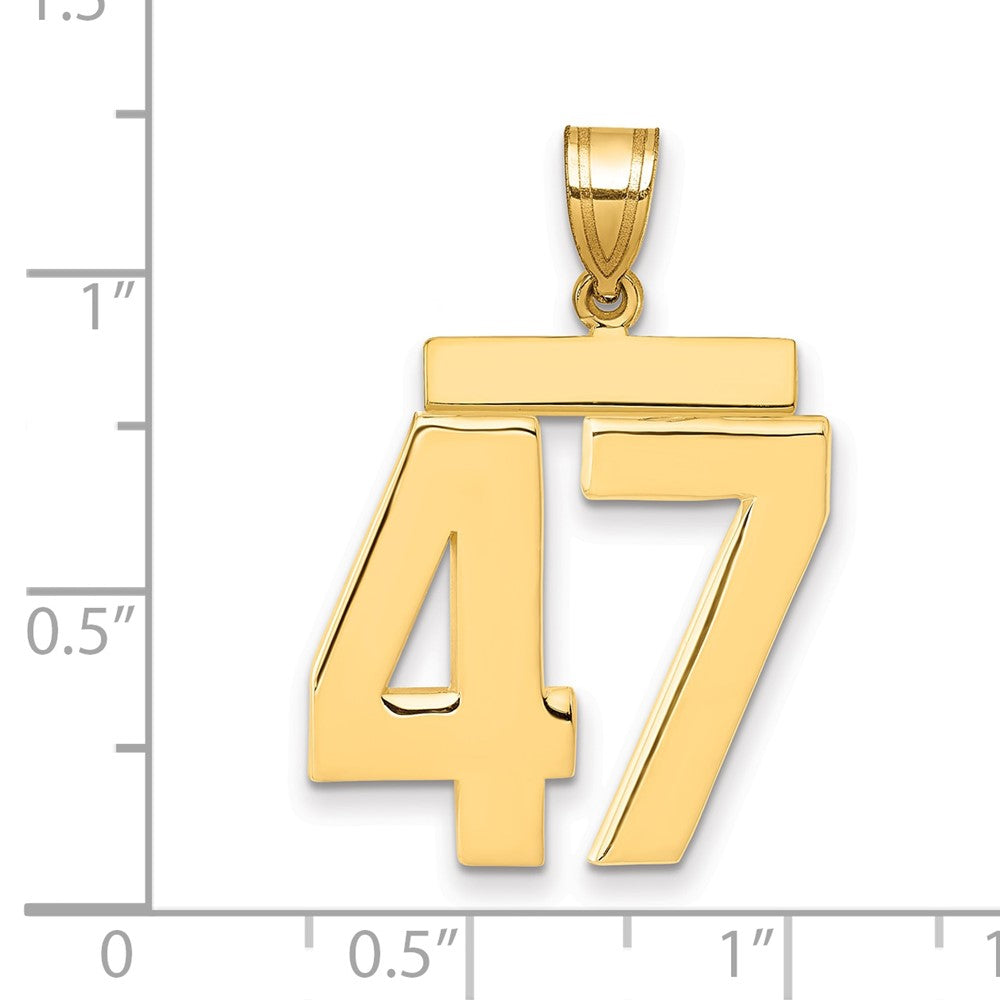 10k Large Polished Number 47 Charm