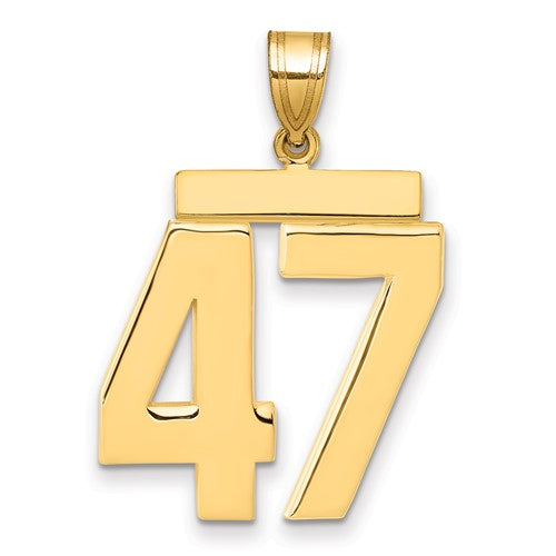 10k Large Polished Number 47 Charm