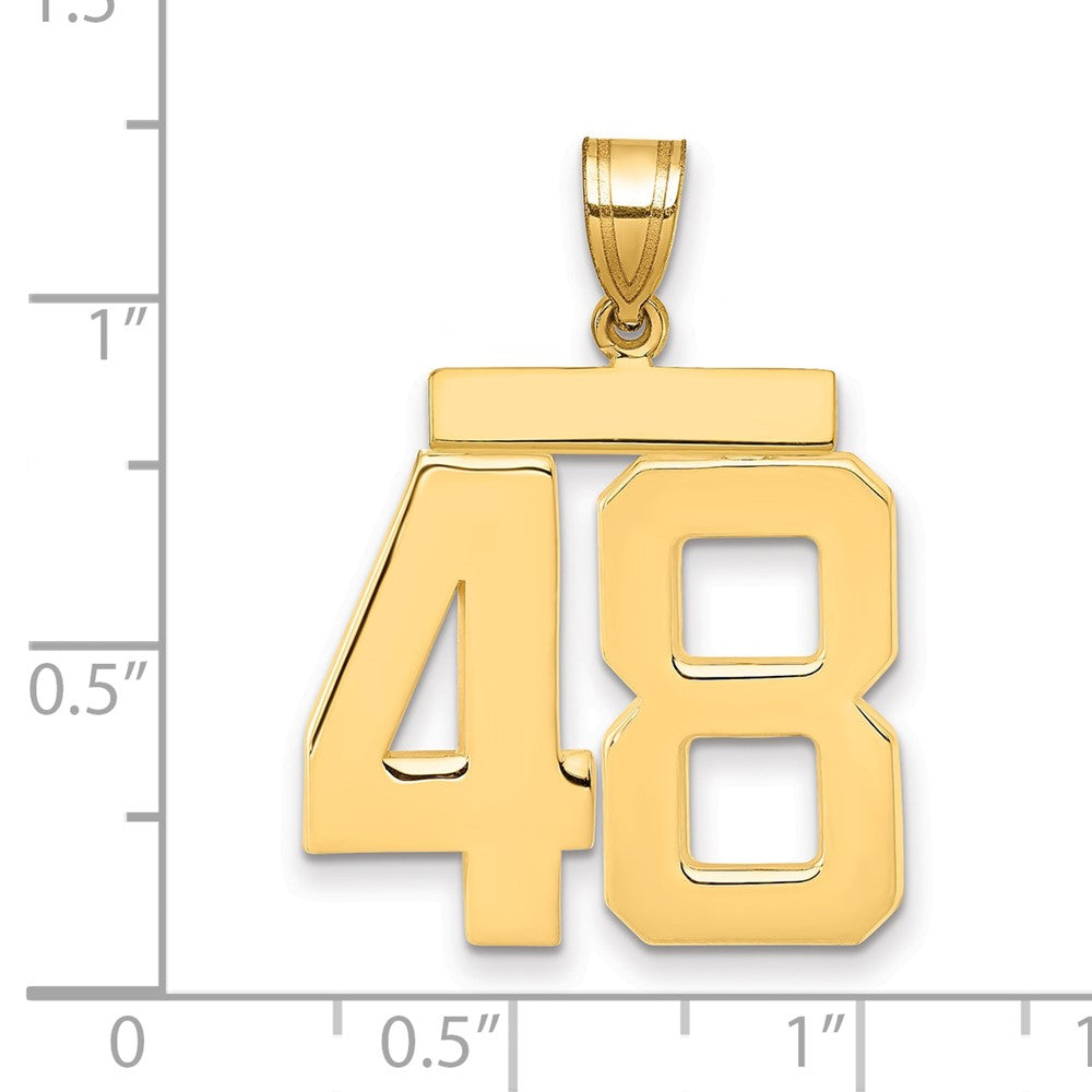 10k Large Polished Number 48 Charm