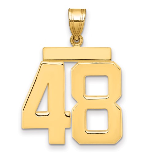 10k Large Polished Number 48 Charm