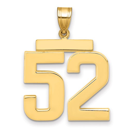 10k Large Polished Number 52 Charm