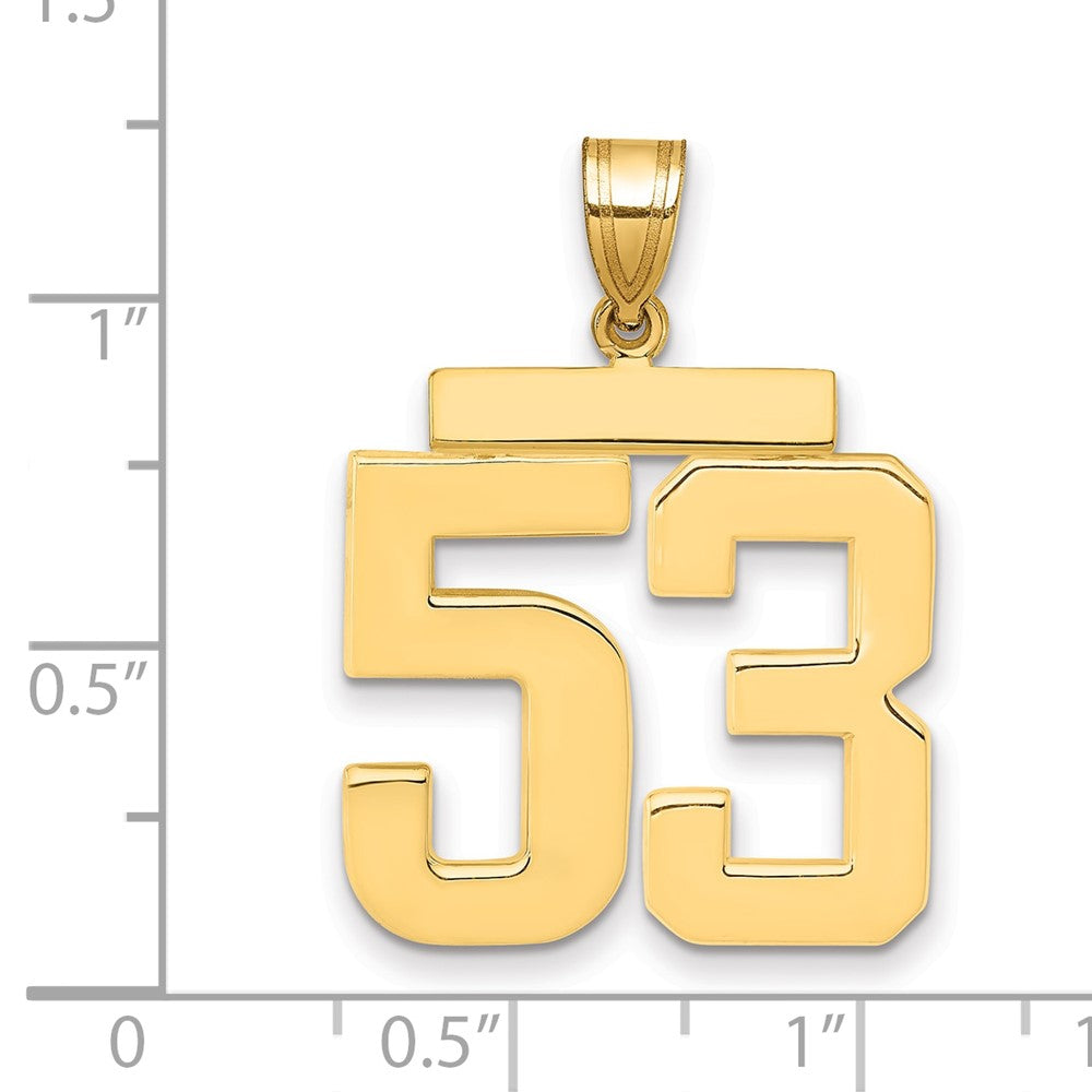 10k Large Polished Number 53 Charm