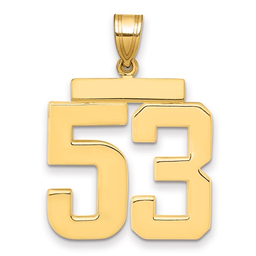 10k Large Polished Number 53 Charm