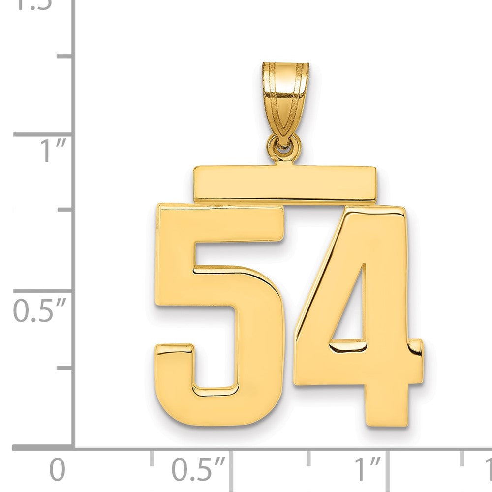10k Large Polished Number 54 Charm