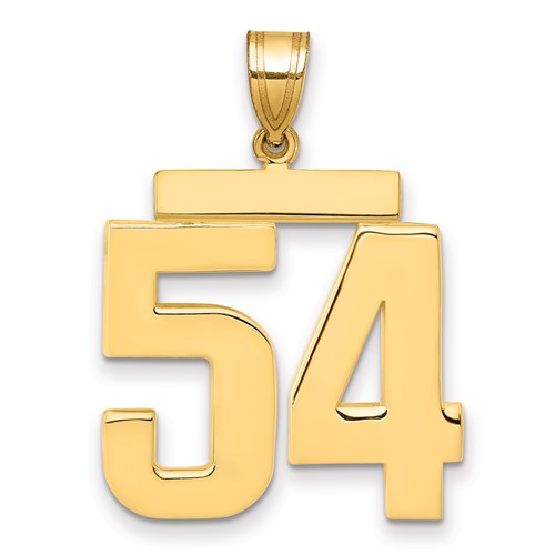 10k Large Polished Number 54 Charm