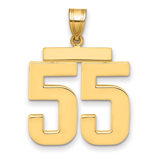 10k Large Polished Number 55 Charm