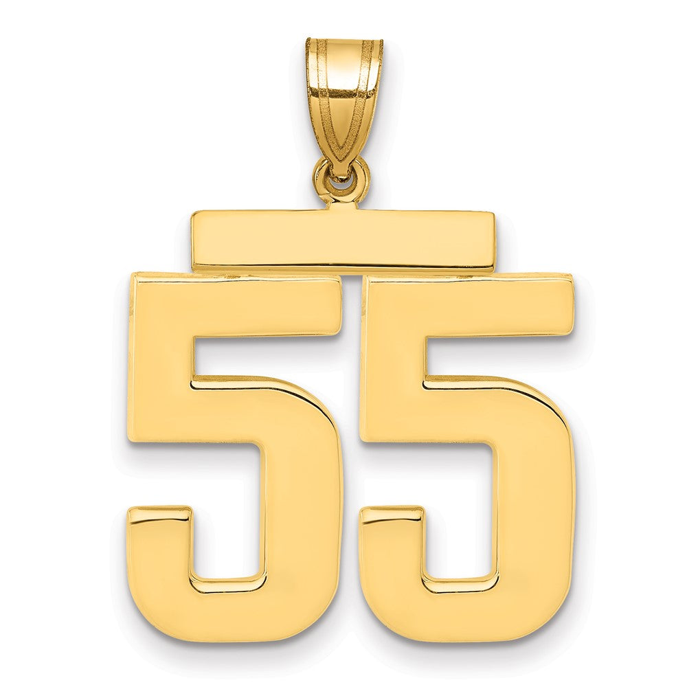10k Large Polished Number 55 Charm