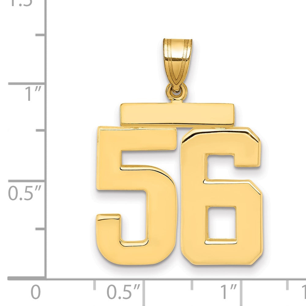 14k Large Polished Number 56 Charm