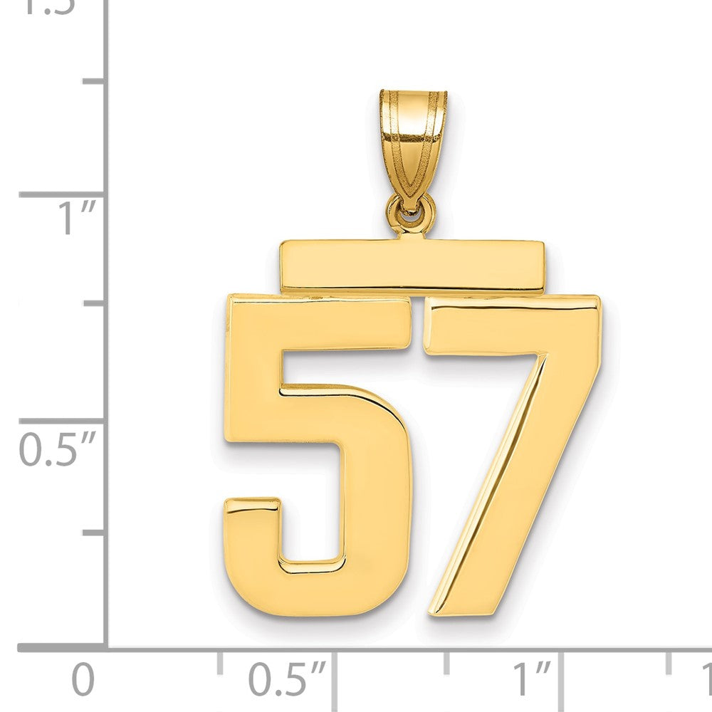 14k Large Polished Number 57 Charm