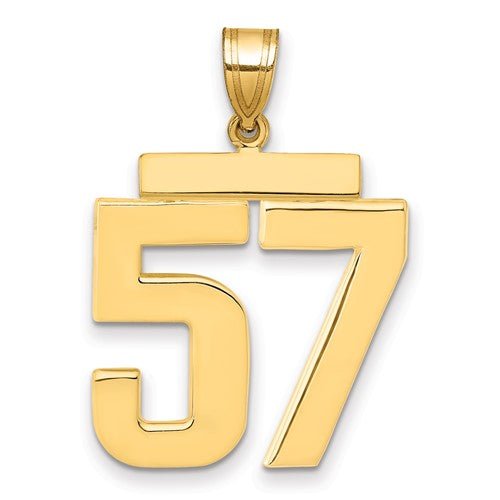 14k Large Polished Number 57 Charm