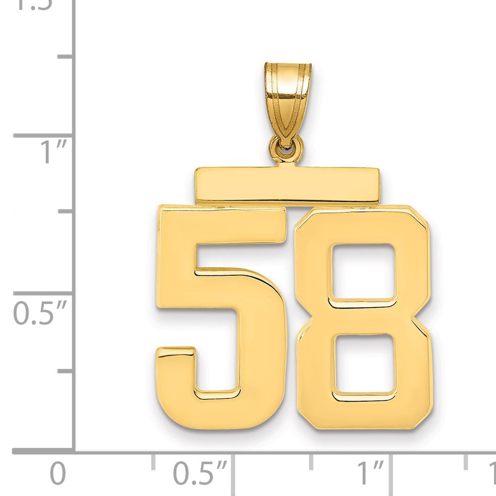 10k Large Polished Number 58 Charm