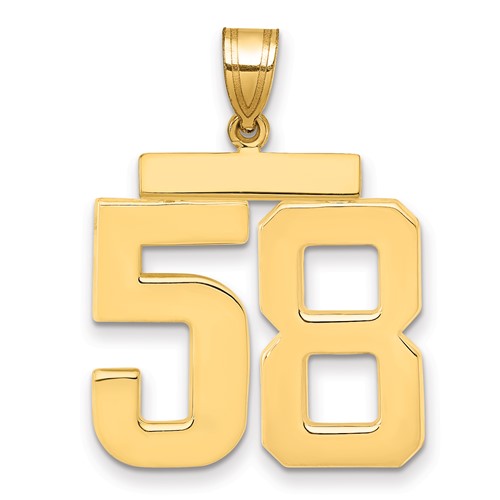 10k Large Polished Number 58 Charm