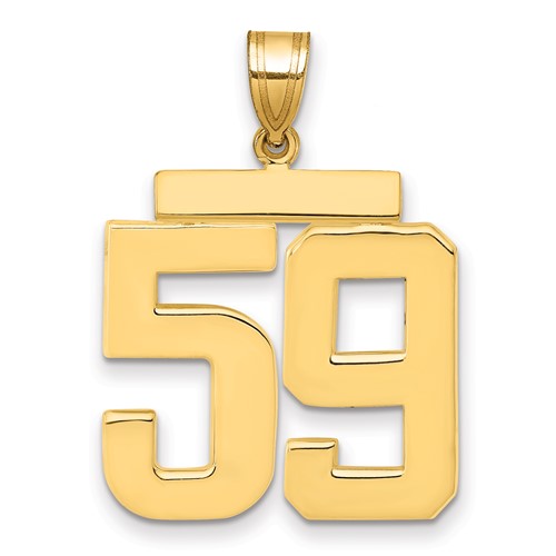 10k Large Polished Number 59 Charm