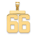 14k Large Polished Number 66 Charm