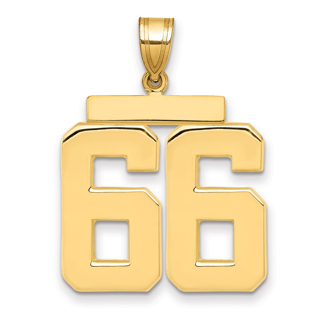 14k Large Polished Number 66 Charm