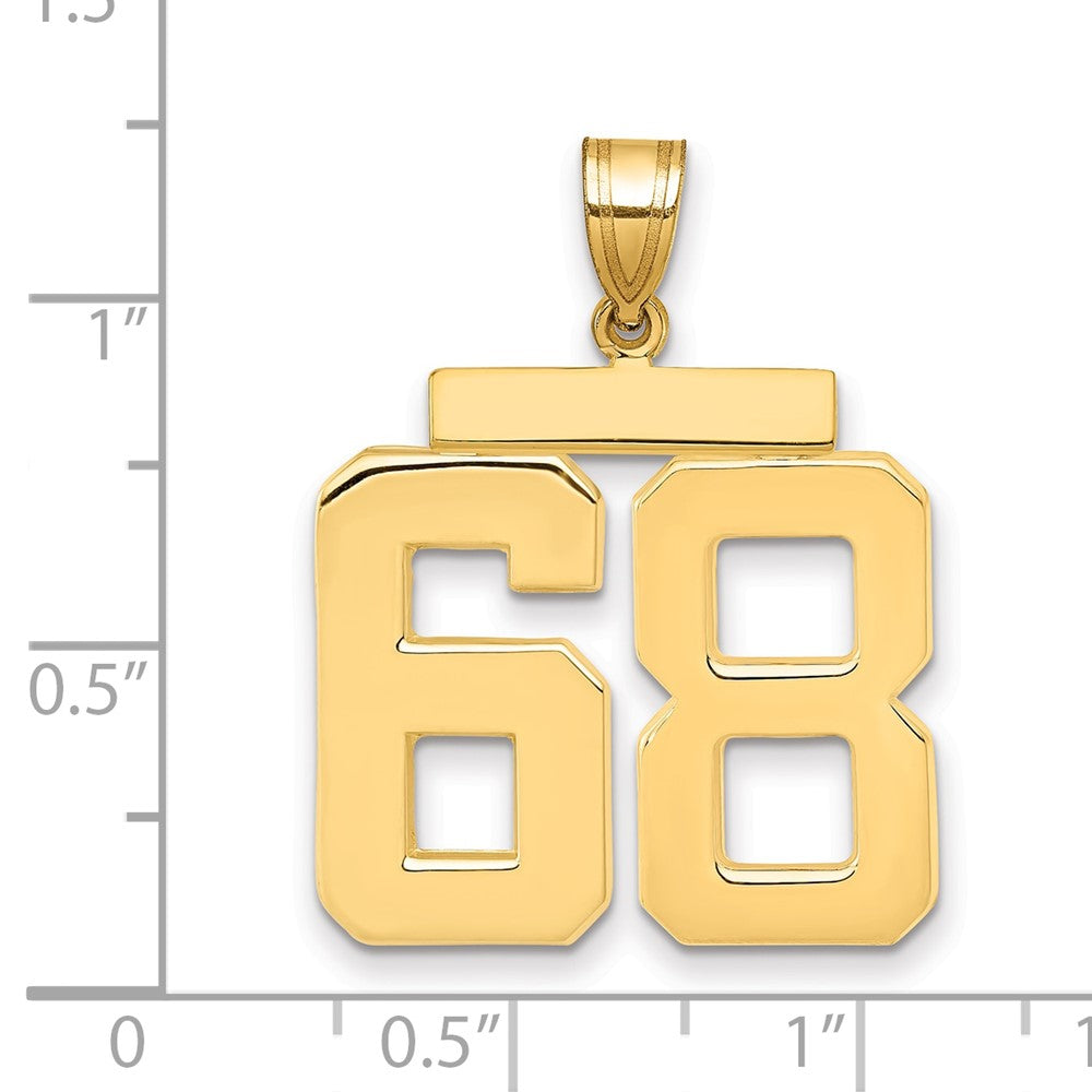 10k Large Polished Number 68 Charm