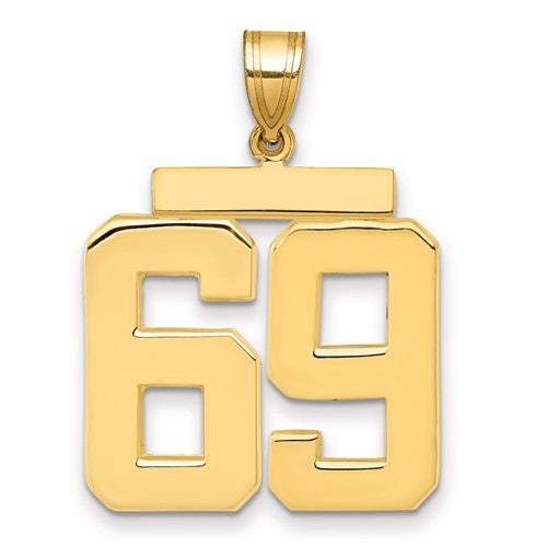 10k Large Polished Number 69 Charm
