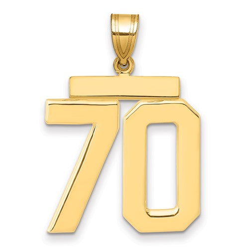 10k Large Polished Number 70 Charm